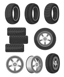 Tires, disks, and wheels